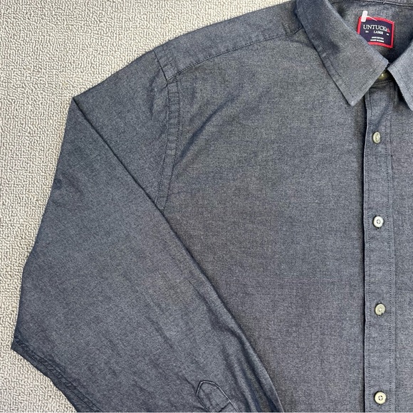 UNTUCKit Shirt Adult Large Gray Button Up Casablanca Business Casual Men - Picture 2 of 12